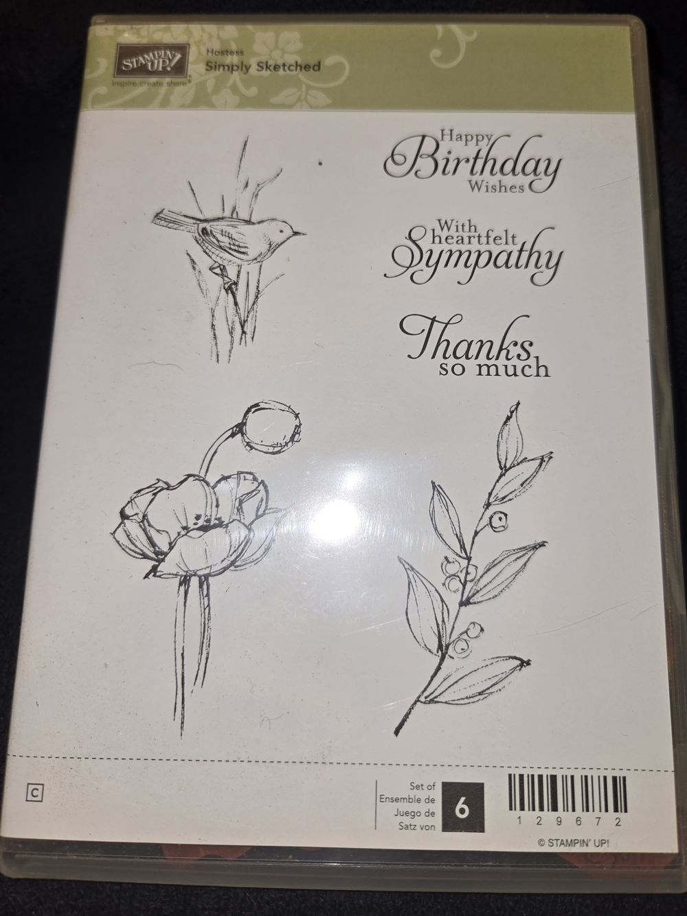 Stampin' Up! Simply Sketched Clear Stamp Set